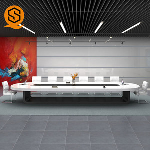 Mesa de Juntas de Oficina, Mesa de Conferencias Redonda, Precio de Fábrica, Diseño Moderno 2024, para 10-20 Personas, Personalizable - Product Image 4