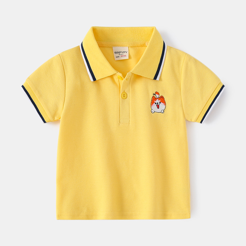 Embroidered Yellow Polo Shirt For Toddler Boy Boys T-shirt With