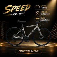 Vélo de Course sur Route en Fibre de Carbone 26 pouces 700c, 14 Vitesses, Freins à Disque, avec Pédales Standard, Conception Unisexe - Vente en Gros