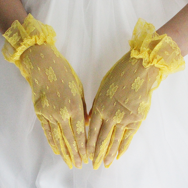 Новое модное платье для невесты, перчатки с цветочным кружевом и коротким рукавом из тюля, свадебные перчатки для невесты