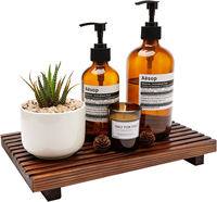 Fabricant de plateaux décoratifs en bois sur mesure, plateau de bar en bois 45 cm x 6 cm pour salle de bain, plateau d'accessoires en bois