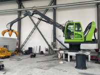 Grue à grappin à flèche droite de 8,5 m pour matériaux lourds, manutentionneuse fixe pour ferraille, compatible avec broyeur