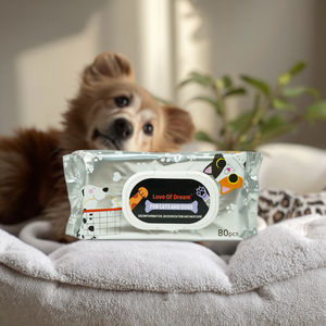 ผ้าเช็ดทำความสะอาดสัตว์เลี้ยงแบบไม่มีกลิ่น ปราศจากสารก่อภูมิแพ้ |   กระดาษเคลือบมุกเนื้อนุ่ม 50 แกรม 80 แผ่นต่อแพ็ค ขนาด 18*20 ซม. ปลอดภัยสำหรับลูก<span class=keywords><strong>สุนัข</strong></span>และ<span class=keywords><strong>ลูก</strong></span>แมวที่มีผิวแพ้ง่าย - Product Image 4