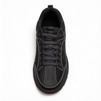 Chaussures de travail décontractées pour hommes, tige en cuir véritable, à lacets, antidérapantes, semelle extérieure en PVC résistante à l'usure, chaussures de marche en plein air 20260811-1