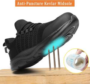 LUPWEE Baskets de sécurité Hommes Femmes Embout en acier antidérapant <span class=keywords><strong>Chaussures</strong></span> d'été confortables et légères en maille anti-crevaison - Product Image 3