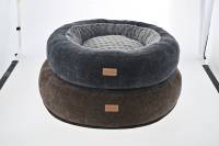 Lit rond de luxe pour chien, lavable, apaisant, avec coussin amovible, en peluche douce, pour chats et chiens