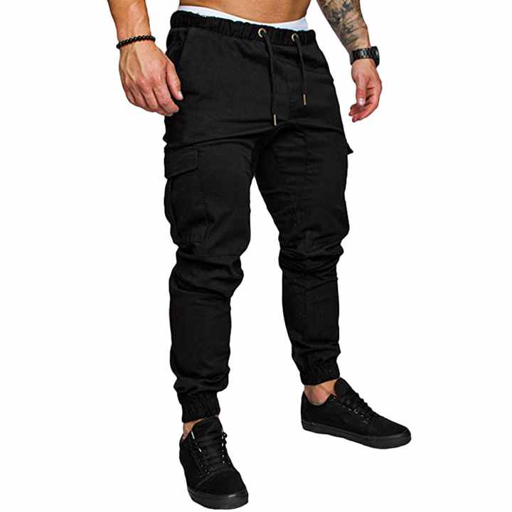 OEM Custom Men's Lightweight Casual Cargo Jogger Trousers Pants Wholesale Oversized Track Sports Wear with Drawstring