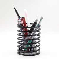 Porte-stylo à ressort en acier inoxydable noir mat, en acier au carbone, à ressort en spirale