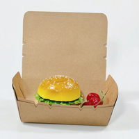 Boîte en papier kraft biodégradable personnalisée pour emballages alimentaires à emporter, avec fermeture auto-adhésive, marque ECOLIFE, vente en gros