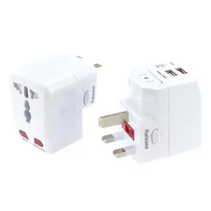 Universal Worldwide All In One Phone Charger Travel Wall Ac Power Plug Adapter With 2 Usb Charging Ports For Usa Eu Uk Au
