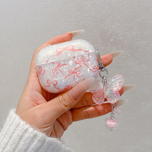 Étui de protection en TPU d'impression d'arc à la mode pour <span class=keywords><strong>Apple</strong></span> pour AirPods Pro <span class=keywords><strong>2</strong></span> 3 génération couverture d'écouteurs sans fil avec pendentif papillon - Product Image 5