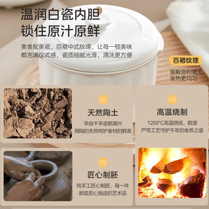 Midea Electric Slow <b>Cooker</b> 1L Automatic Multi Function Steamer For Soup Porridge Bird's Nest - Product Image 3