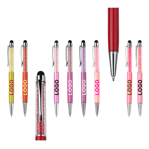 Penna a sfera in metallo con diamante rotto 2 in 1 all'ingrosso con Logo personalizzato personalizzato per la produzione di cancelleria Mobile - Product Image 3