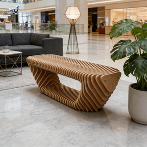 Banco de Patio Nórdico de Madera Maciza Moderna, Personalizado y Paramétrico, Silla de Descanso para Exteriores para Varias Personas - Product Image 3