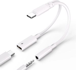 Adaptador y cargador de audio USB C a 3,5mm 2 en 1 Adaptador USB C a conector de <span class=keywords><strong>auriculares</strong></span> y <span class=keywords><strong>cable</strong></span> de carga tipo C Dongle divisor PD100W - Product Image 4