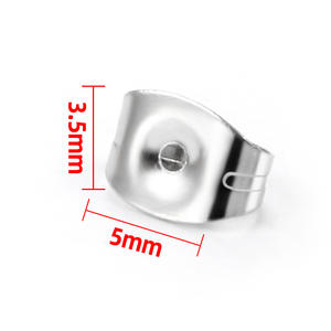Piezas de fabricación de joyas, tuerca de oreja Diy, pendientes de acero inoxidable, postes de Metal, tachuelas de tapón de tornillo - Product Image 6