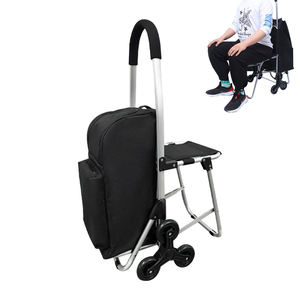 आउटडोर गतिविधियों के लिए सीट के साथ 6 पहियों की खरीदारी करने वाली ट्रॉली बैकपैक के साथ 6 पहियों की शॉपिंग कार्ट - Product Image 1