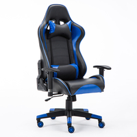 Silla de Computadora Estilo Racing con Reposabrazos 2D, Altura Ajustable y Soporte Lumbar, Silla de Juego Reclinable con Soporte