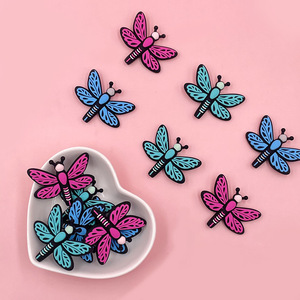Silicone Dragonfly Teething <b>Beads</b> For Babies 0-24 Months Unisex Food Grade Safe Shape Butterfly Colorful Loose <b>Beads</b> - Product Image 2
