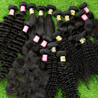 Lot d'extensions de cheveux humains 100 vierges, tissage naturel sans traitement, vente en gros
