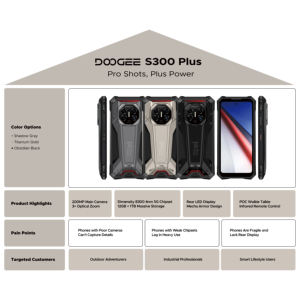 Teléfono Inteligente Resistente Doogee S300 Plus, Pantalla de 6.78 Pulgadas de Alta Resolución, Cámara Principal de 32MP, Batería de 11000mAh, Android 16, NFC, 12+1TB - Product Image 6