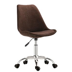 Asiento de tela tapizada de <span class=keywords><strong>tulip</strong></span>án Ruedas de metal Silla de oficina giratoria Muebles para el hogar Silla de comedor - Product Image 1