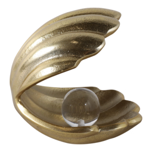 Scultura a Forma di Conchiglia con Perla Acrilica, Statuetta Decorativa per Bagno, Ufficio, Tavolino da Caffè - Product Image 3