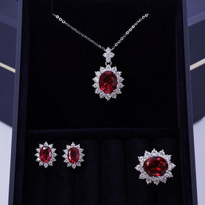 Joyería de moda de lujo 925 plata esterlina platino plateado rubí anillo de alta calidad señoras anillo al por mayor - Product Image 6