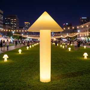 Lampe de sol en forme de champignon contemporaine et lumineuse pour la décoration du jardin et de la pelouse avec lumière blanc chaud - Product Image 3