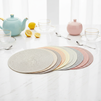 Set de table de cuisine zen asiatique en polyester écologique, doux, réutilisable, résistant à la chaleur, antidérapant, lavable, diamètre 300 mm, pour la maison