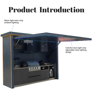 Ensemble <span class=keywords><strong>de</strong></span> <span class=keywords><strong>cuisine</strong></span> extérieure moderne en acier inoxydable <span class=keywords><strong>de</strong></span> haute qualité pour villa et patio - Product Image 3