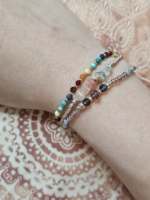 Lot de 15 Bracelets Perles Multicolores Polyvalents en Pierres Naturelles Délicates, Bijoux Bohèmes en Cristal et Pierres Précieuses pour Boutiques en Ligne