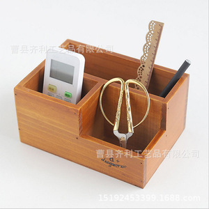 Caja de almacenamiento de escritorio de madera, organizador de oficina rectangular azul sin tapa para joyería, cosméticos, lápiz labial - Product Image 5