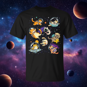 Camiseta con diseño de gatos en el espacio Galaxy Cat Astronaut Kitten para hombres y mujeres, unisex, talla para adultos S M L XL XXL - Product Image 3