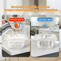 DaoSheng 1/2 Commercial En Plastique Polycarbonate Restauration Alimentaire Buffet De Fruits Servir Conteneurs De Stockage Transparent GN Alimentaire Casseroles
