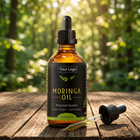 Complément alimentaire liquide à base de Moringa 60 ml, huile pure pressée à froid non raffinée, soin de la peau du visage, croissance des cheveux, Aceite De Moringa Para La Cara
