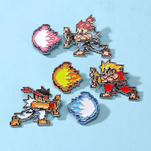 Pines de Esmalte Estilo Pixel de Anime Sming, Insignia de Solapa de Videojuego, Pines de Fantasma, Ola y Puño de Ron Kenho, Accesorios Personalizados para Ropa y Bolsos - Product Image 2