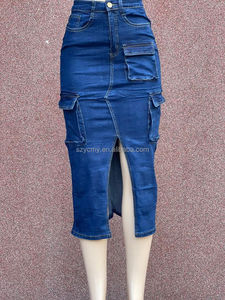 Gonna in Jeans Vintage <span class=keywords><strong>a</strong></span> <span class=keywords><strong>vita</strong></span> <span class=keywords><strong>alta</strong></span> da donna nuova gonna <span class=keywords><strong>a</strong></span> tubino lunga <span class=keywords><strong>a</strong></span> trapezio da donna gonna in Denim di grandi dimensioni - Product Image 4