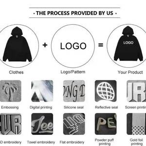 Sudaderas con capucha personalizadas de corte y confección a medida, con hombros caídos, oversize, estilo Y2K, de algodón de alto gramaje, de corte cuadrado, con pedrería, cortas, con efecto desgastado, lavado ácido y estampado en relieve. - Product Image 4