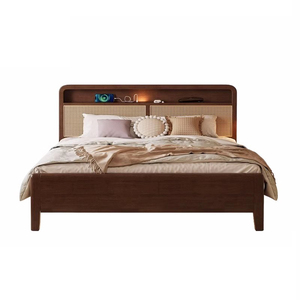 Cabecero de Cama Moderno Negro Sólido Minimalista para Hotel con Almacenamiento, OEM ODM, Proyectos Hoteleros al por Mayor, Panel de Ratán Ecológico, Envío Rápido - Product Image 3