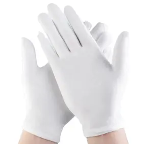 100% cotton jewelry premium uniform marching band white cotton gloves white working gloves ceremonial gloves