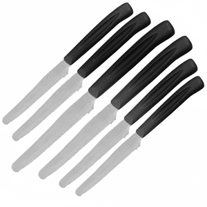 Set di 6 coltelli da cena seghettati in acciaio inossidabile con lunghezza di 10 cm per il tuo tavolo - Product Image 2