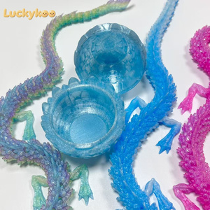ไข่มังกรพิมพ์ 3 มิติ Luckykoo รุ่นใหม่ พร้อมของเล่นสัตว์พลาสติกเซอร์ไพรส์มังกรอีสเตอร์ ของเล่นฟิดเจ็ตสำหรับเด็ก บรรจุภัณฑ์ดั้งเดิม - Product Image 2