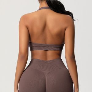 Sujetadores deportivos sin costuras <span class=keywords><strong>de</strong></span> talla grande XXL para pechos grandes, tipo halter, sin espalda, para entrenamiento, <span class=keywords><strong>cerca</strong></span> <span class=keywords><strong>de</strong></span> <span class=keywords><strong>mí</strong></span>. - Product Image 5