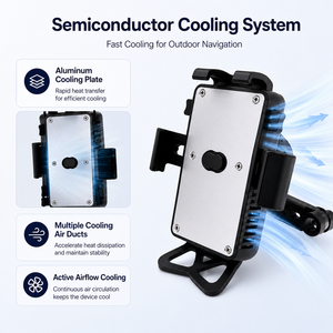 Handlebar Mobile Device Mount Cooler with Cooling Fan Stable <b>Clamp</b> for Motorcycle E-bike Scooter Bicycle - Product Image 3