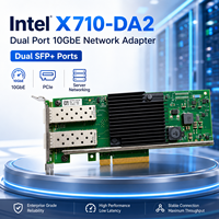 Adaptador de Red Ethernet Intel X710-DA2 de Doble Puerto 10Gb SFP+ PCIe3.0 X8 para Servidor, NIC X710DA2BLK, Compatible con SR-IOV, VXLAN, DPDK