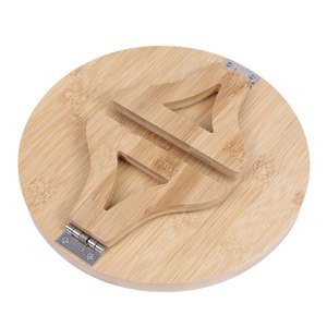 <b>Sofa</b> Armrest Tray Round Natural Wood Foldable Storage Trays For Fruit Snacks Lazy People Use - Product Image 5
