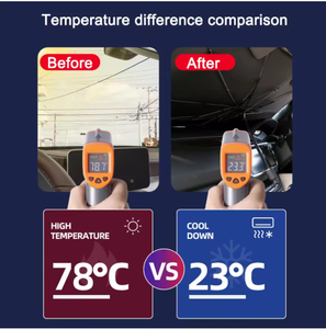 Pare-soleil et revêtement de protection solaire, isolation thermique, pliable, résistant aux UV, pare-soleil de pare-brise de voiture, parapluie, poignée manuelle en plastique - Product Image 5