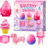 Nouveaux Jouets Squishy Mignons à Remontée Lente, Lot de 6, Ensemble Anti-Stress Fidget, Autres Jouets Mochi à Presser, Coffret Cadeau Unisexe pour Enfants et Adultes