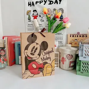 Großhandel Hochwertige Mickey Mouse Günstiger Boden Kraft beutel Fresh Flower Shop Geschenk papier Einkaufstasche